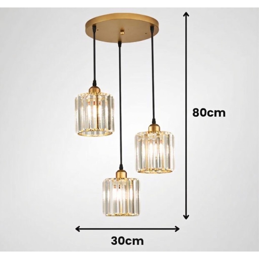 Lюстра на тросі BELLA 3xE27/40W/230V золота