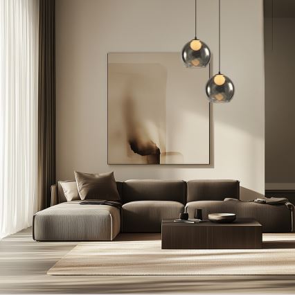 Люстра на тросі BRIN 1xG9/15W/230V димчато-чорна