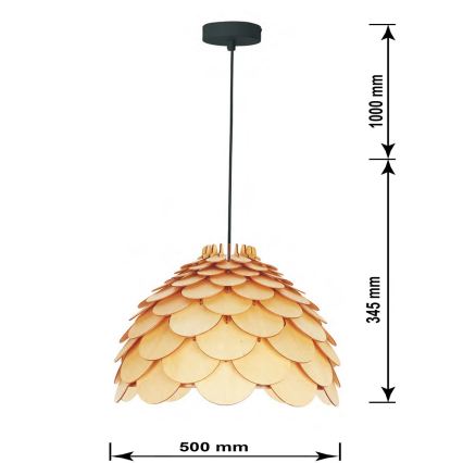 Люстра на тросі BURGO 1xE27/60W/230V, діаметр 50 см