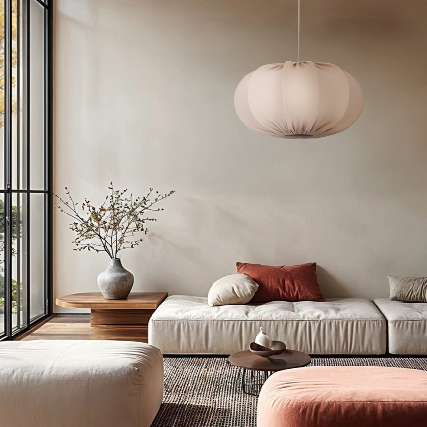 Люстра на тросі CAFEE 1xE27/40W/230V діаметр 52 см бежева