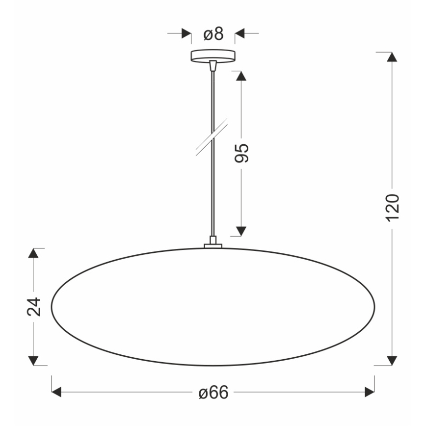 Люстра на тросі CAFEE, 1xE27/40W/230V, діаметр 66 см, коричнева