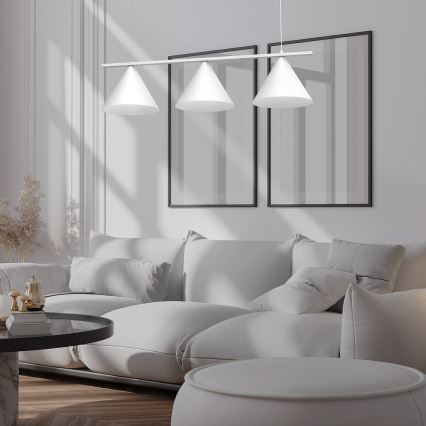 Люстра на тросі CAPITAL 3xGX53/15Вт/230В біла