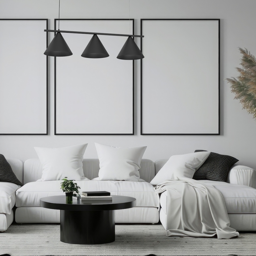 Люстра на тросі CAPITAL 3xGX53/15W/230V чорна