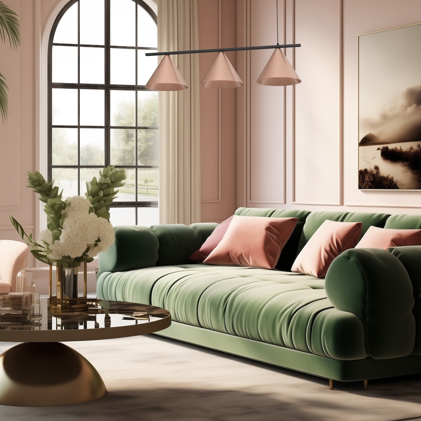 Люстра на тросі CAPITAL 3xGX53/15W/230V рожево-золота