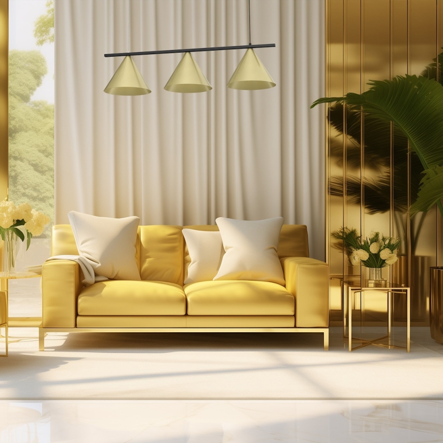 Люстра на тросі CAPITAL 3xGX53/15W/230V золота