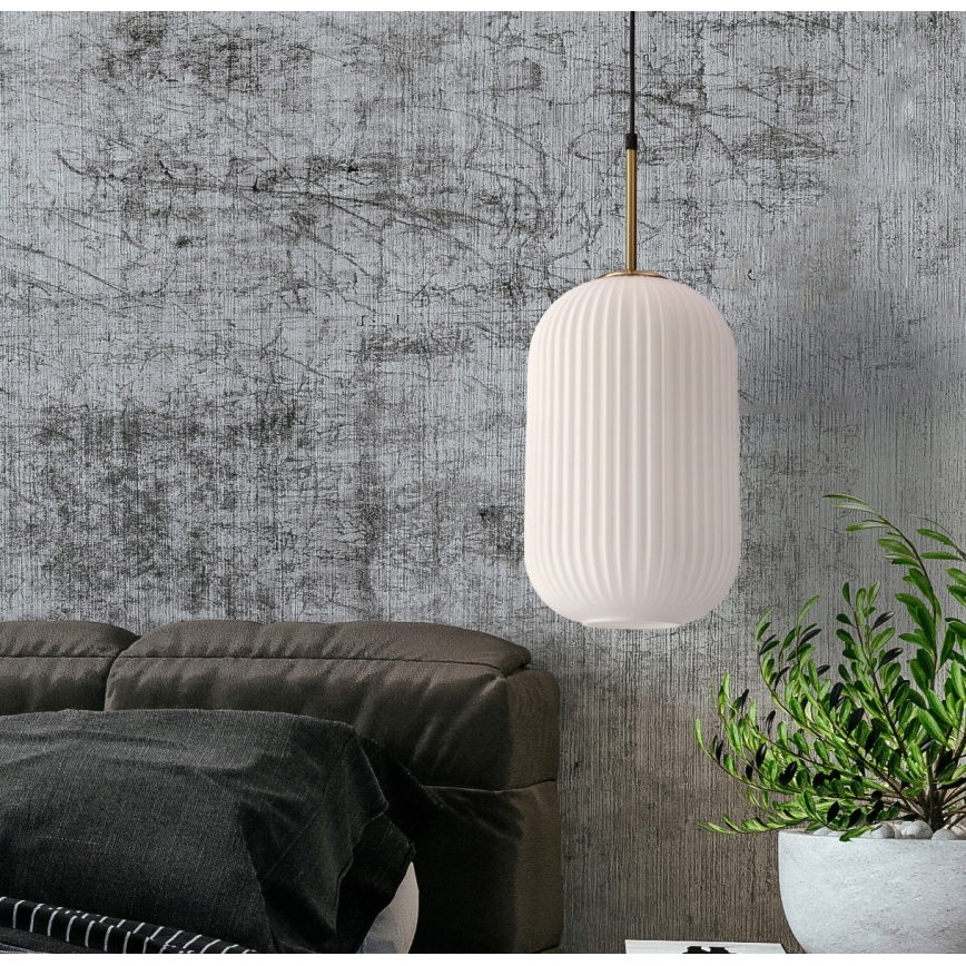 Люстра на тросі CRESTO 1xE27/40W/230V біла/золота