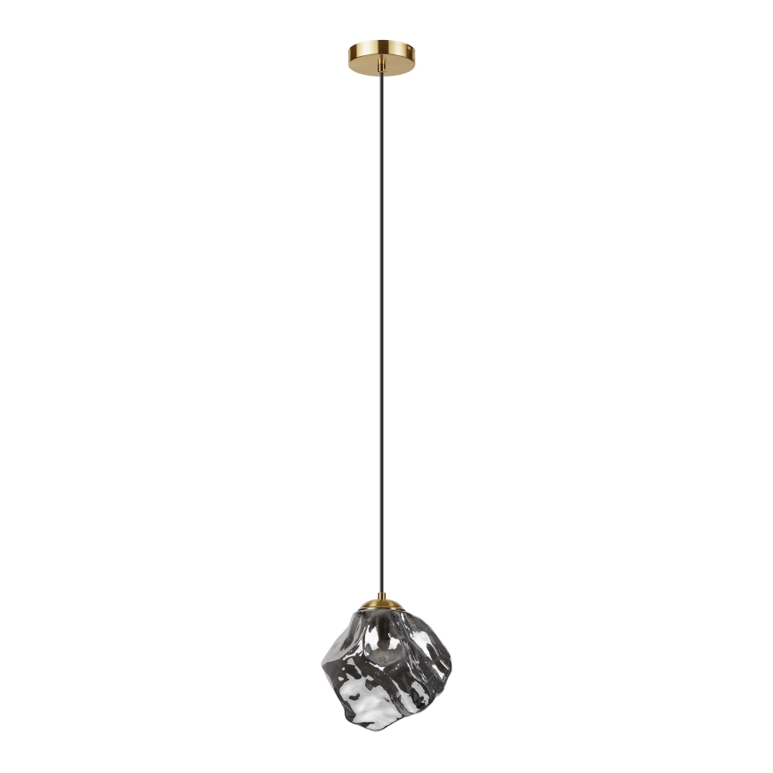 Люстра на тросі CRISTAL 1xE14/15W/230V латунь/димчасто-чорна