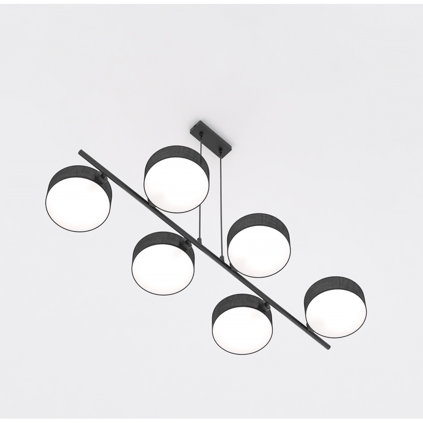 Люстра на тросі DRUMZ 6xE14/10W/230V чорна