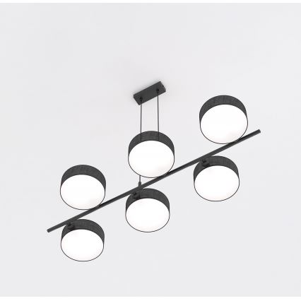 Люстра на тросі DRUMZ 6xE14/10W/230V чорна