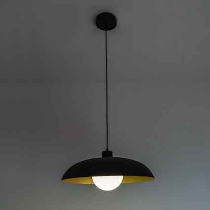 Люстра на тросі ECLIPSE 1xE27/15W/230V чорна/золота
