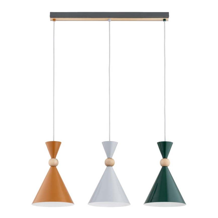 Люстра на тросі KANDY 3xE27/15W/230V різнокольорова