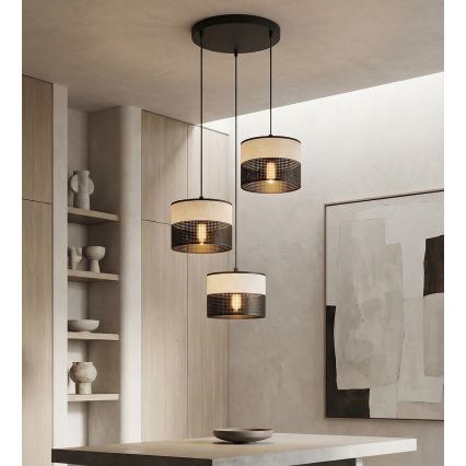 Люстра на тросі KARBON 3xE27/15W/230V чорна/сіра