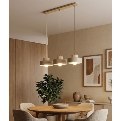 Люстра на тросі KIVI 3xE27/15W/230V бежева
