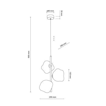Люстра на тросі LAVA 3xG9/8W/230V бронзова/димчасто-бежева