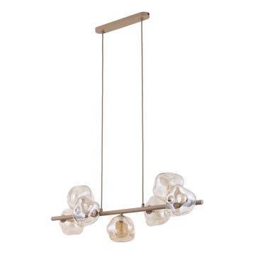 Люстра на тросі LAVA 7xG9/8W/230V бежева/димчасто-бежева