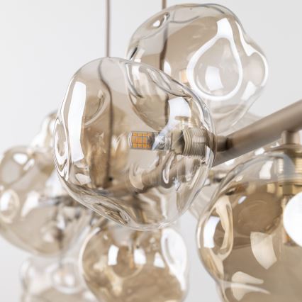 Люстра на тросі LAVA 9xG9/8 Вт/230 В бежева/димчасто-бежева