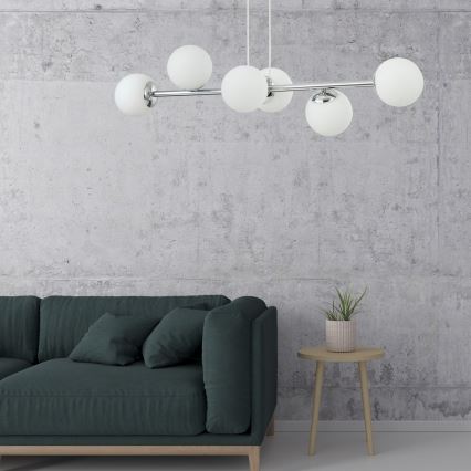 Люстра на тросі MADDIE 6xE14/5W/230V полірований хром