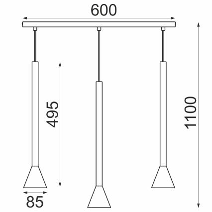 Люстра на тросі MAZZO 3xGU10/8W/230V бежева