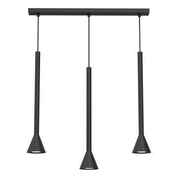 Люстра на тросі MAZZO 3xGU10/8W/230V чорна