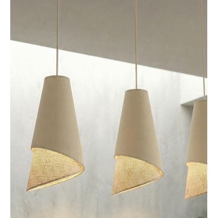 Люстра на тросі MODA 3xE27/15W/230V бежева/ротанг