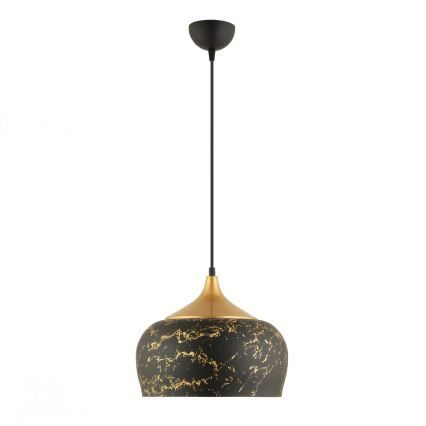 Люстра на тросі MONZA 1xE27/40W/230V діам. 30 см чорна/бронзова