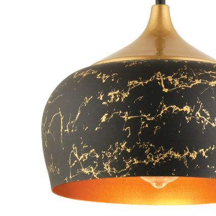 Люстра на тросі MONZA 1xE27/40W/230V діам. 30 см чорна/бронзова