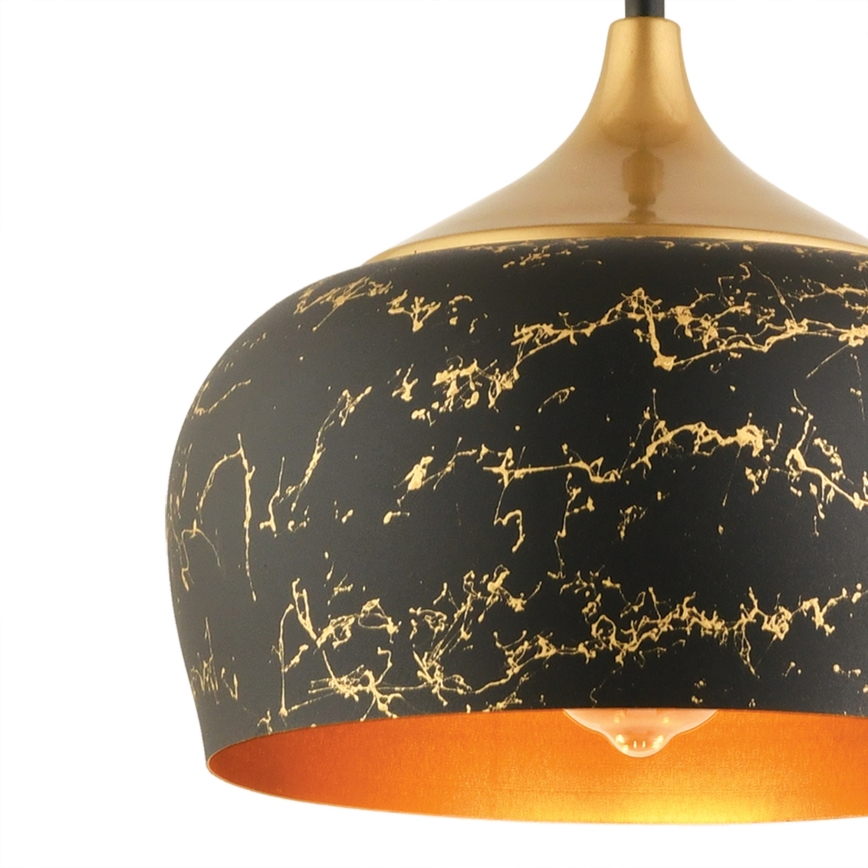 Люстра на тросі MONZA 1xE27/40W/230V діам. 30 см чорна/бронзова