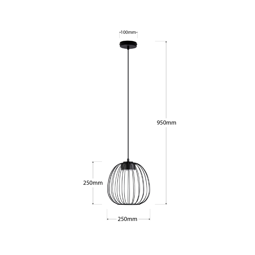 Люстра на тросі OVELLA 1xGX53/10W/230V діаметр 25 см чорна