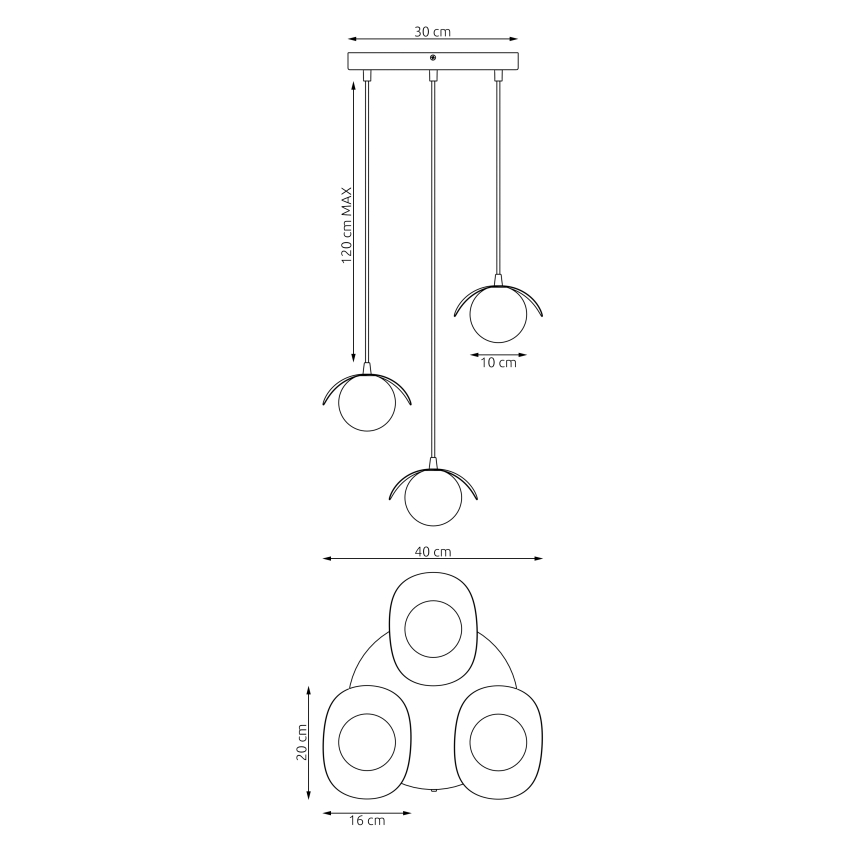 Люстра на тросі RITUAL 3xG9/8W/230V біла