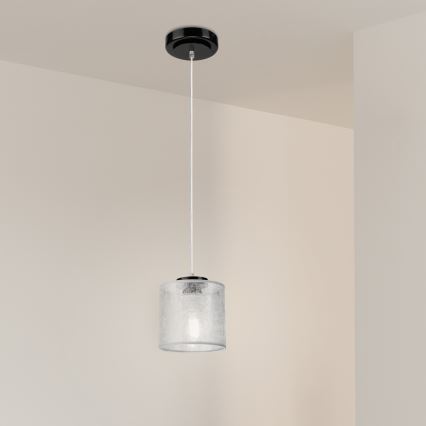 Люстра на тросі ROSA 1xE27/60W/230V чорна/сіра