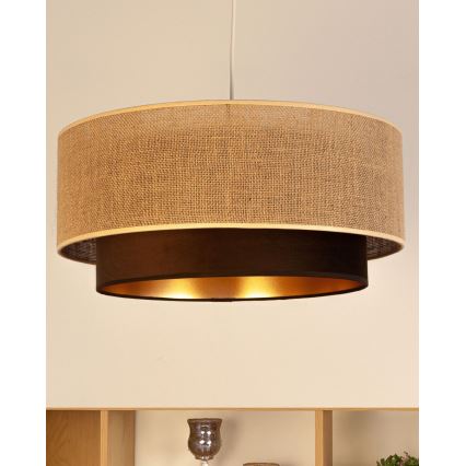 Люстра на тросі SARTA 1xE27/60W/230V діам. 45 см коричневий/джут