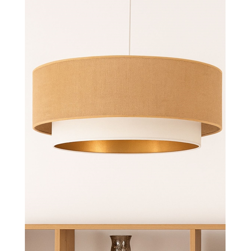 Люстра на тросі SARTA 1xE27/60W/230V, діаметр 45 см, біла/джут