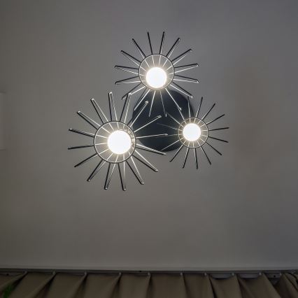 Люстра на тросі SOLANO 3xE27/15W/230V чорна/глянцевий хром