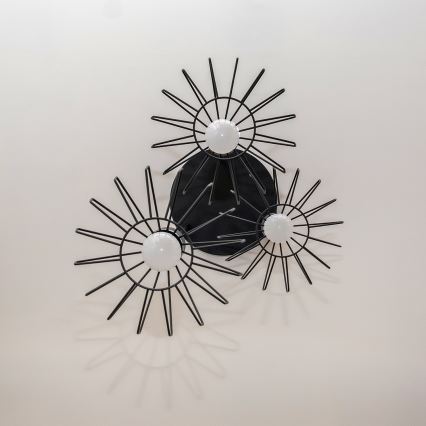 Люстра на тросі SOLANO 3xE27/15W/230V чорна/глянцевий хром