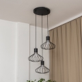 Люстра на тросі SOLANO 3xE27/15W/230V чорна/глянцевий хром