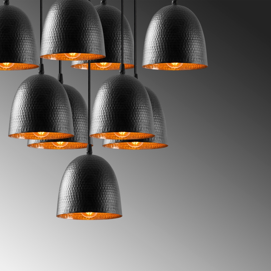 Люстра на тросі TATTOO 9xE27/40W/230V чорна