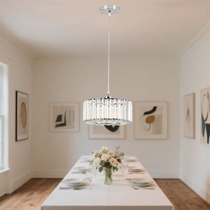 Люстра на тросі VETRO 1xE27/60W/230V полірований хром