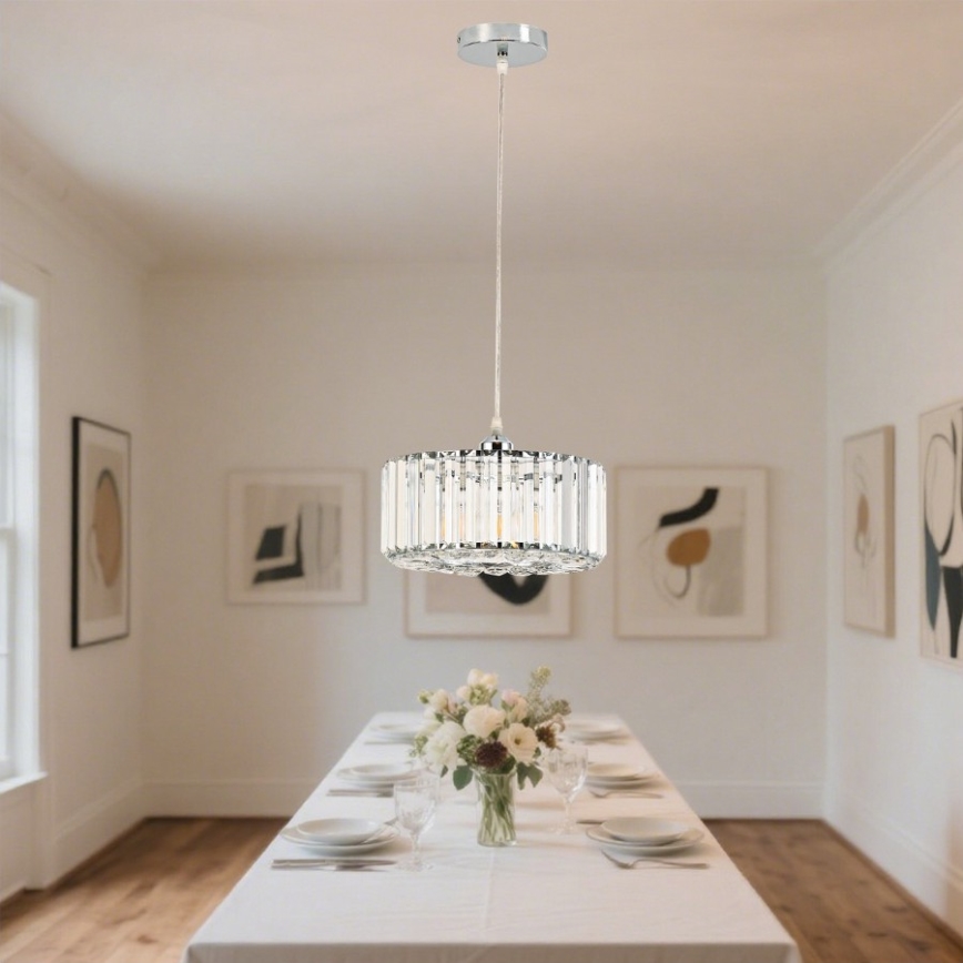 Люстра на тросі VETRO 1xE27/60W/230V полірований хром