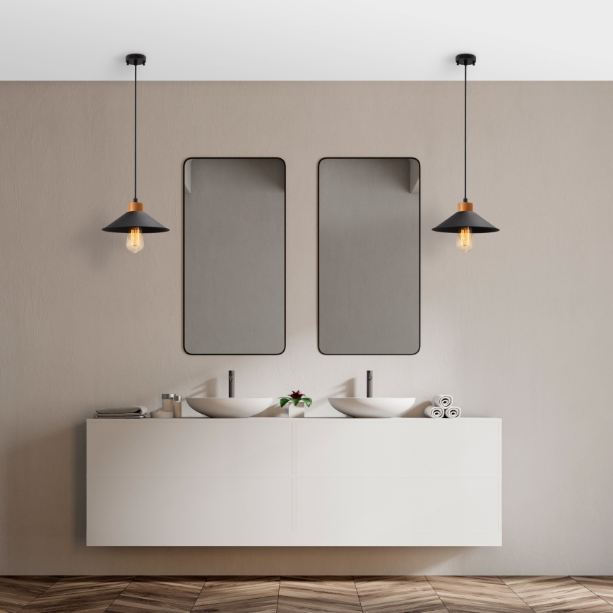 Люстра на веревке MANAVGAT 1xE27/40W/230V черная/коричневая