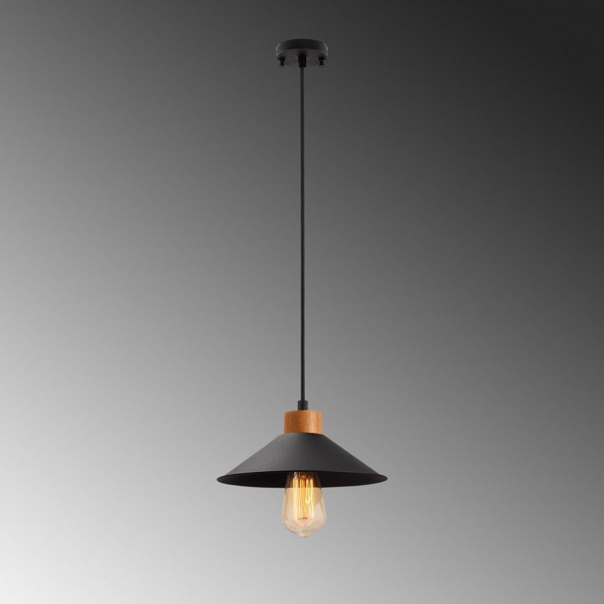 Люстра на веревке MANAVGAT 1xE27/40W/230V черная/коричневая