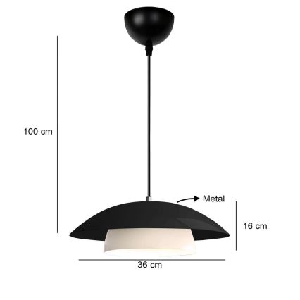Люстра на вершинке MOONLIGH 1xE27/40W/230V чорна