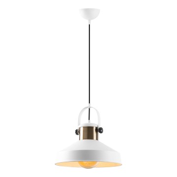 Люстра на конец DODO 1xE27/40W/230V бяла/бронзова