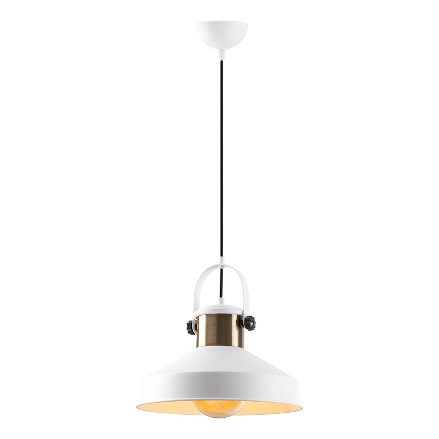 Люстра на конец DODO 1xE27/40W/230V бяла/бронзова