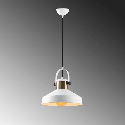 Люстра на конец DODO 1xE27/40W/230V бяла/бронзова