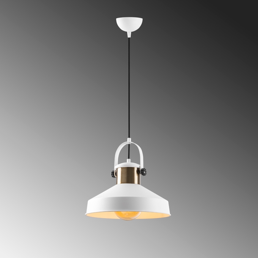 Люстра на конец DODO 1xE27/40W/230V бяла/бронзова