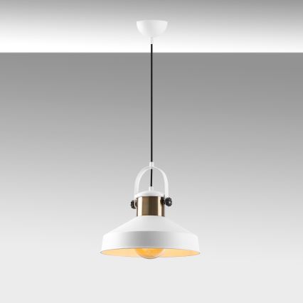 Люстра на конец DODO 1xE27/40W/230V бяла/бронзова