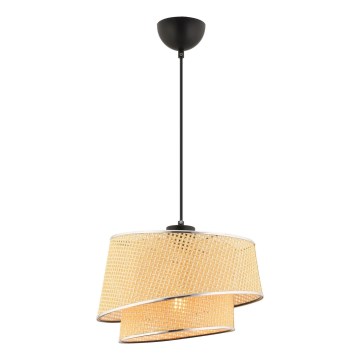Люстра підвісна BARETTE 1xE27/60W/230V бежево/глянцевий хром