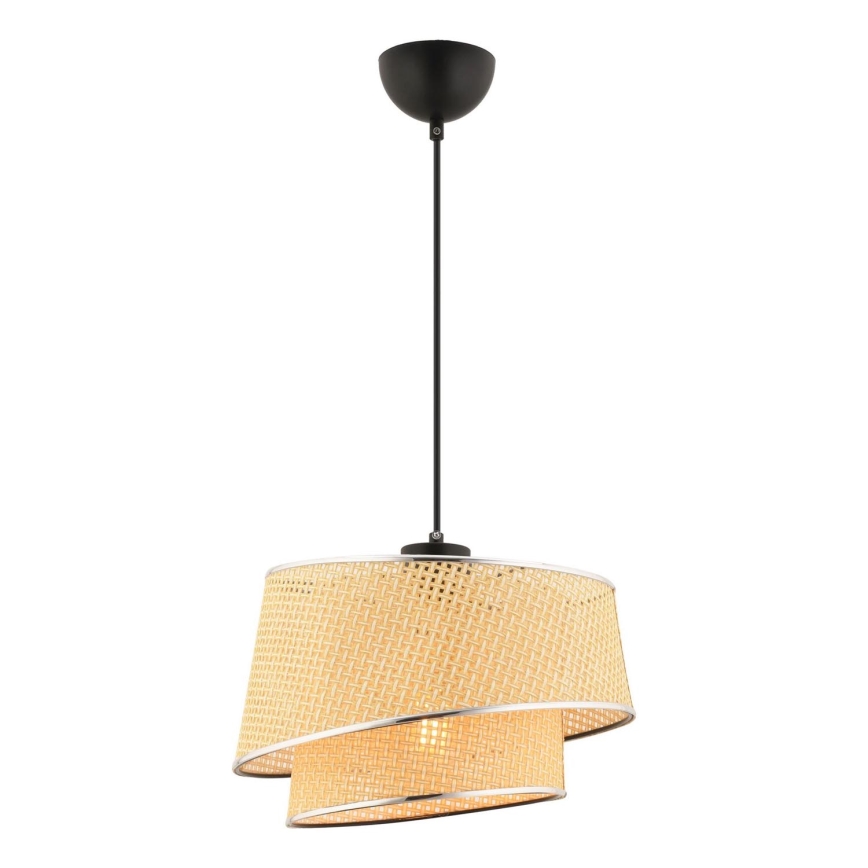 Люстра підвісна BARETTE 1xE27/60W/230V бежево/глянцевий хром