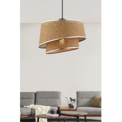 Люстра підвісна BARETTE 1xE27/60W/230V коричневий/гладкий хром