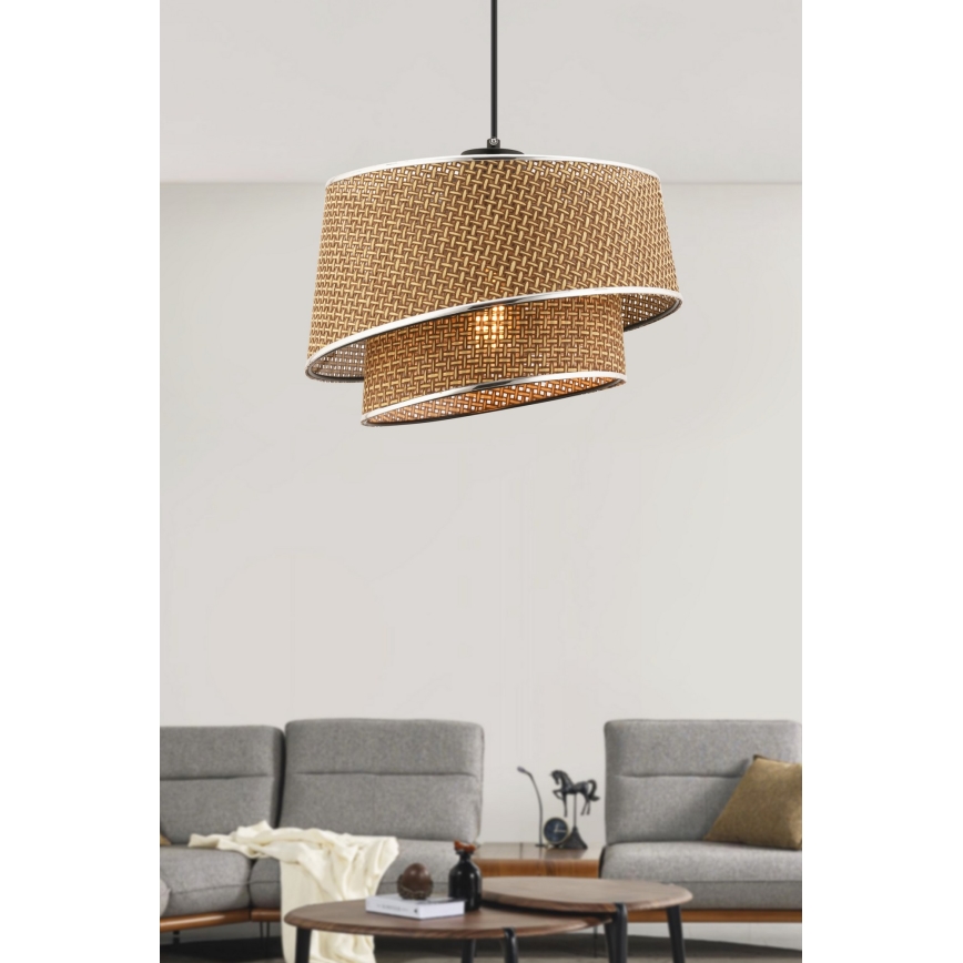 Люстра підвісна BARETTE 1xE27/60W/230V коричневий/гладкий хром